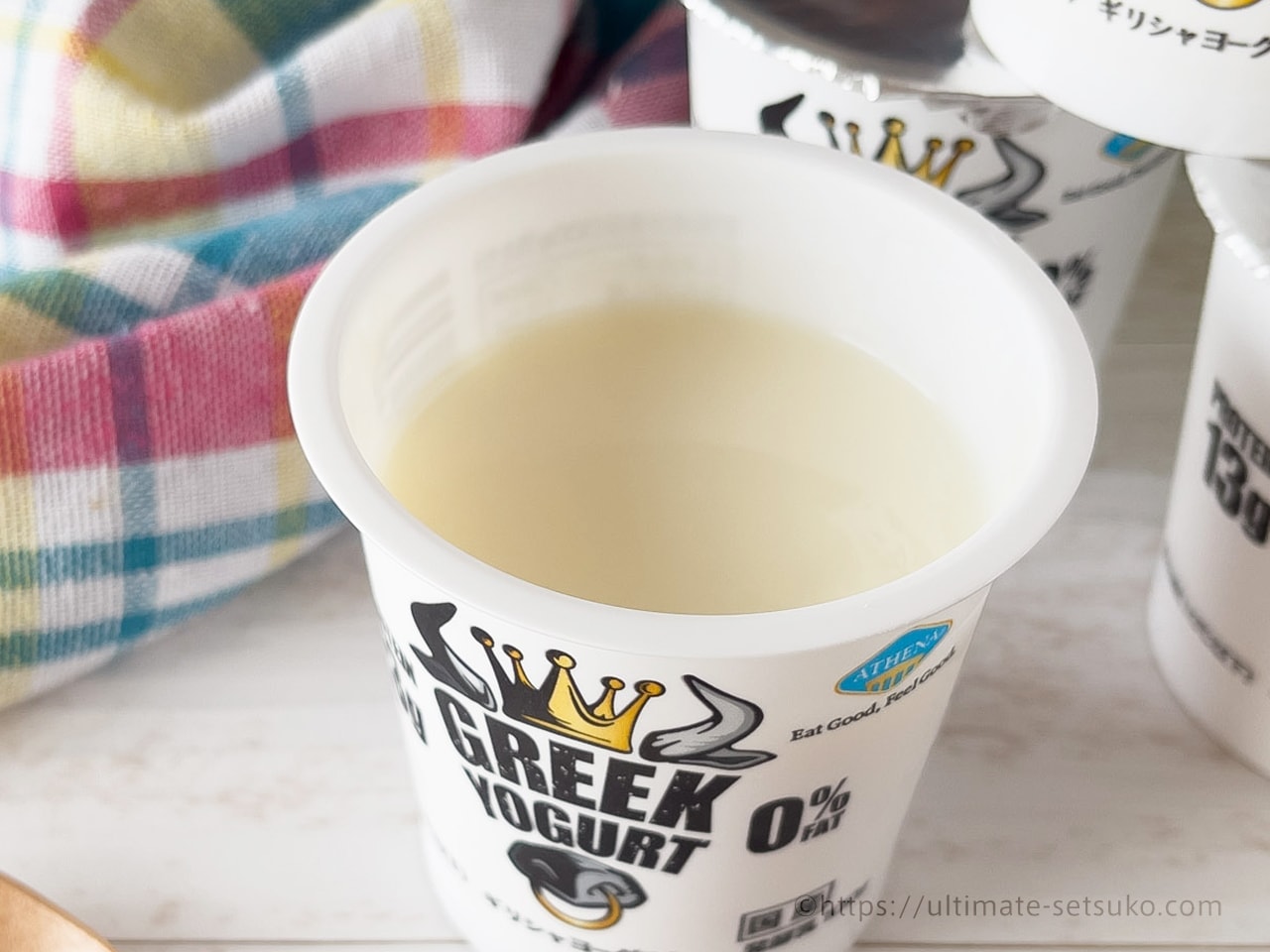 コストコの一部店舗で限定販売のギリシャヨーグルトプロテイン タンパク質脂肪ゼロ とろ り滑らかで美味しい