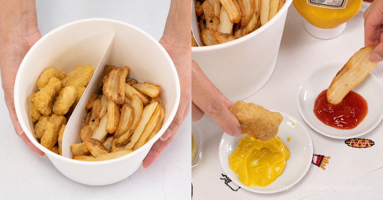 コストコのチキンナゲット＆ポテトはバスケットにたっぷり入った大型商品！映画やドライブのお供に最高