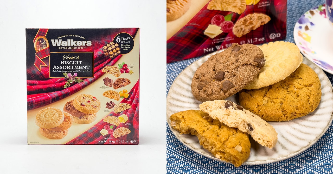 コストコで買えるウォーカーのビスケットアソートはショートブレッドとクッキーが6種類入っていて超お得